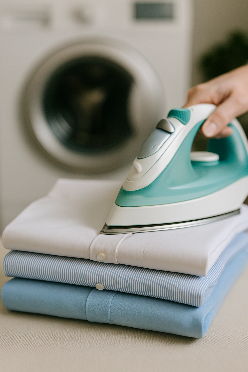 Professional Ironing Service - Hand ironing dress shirts with folded shirts